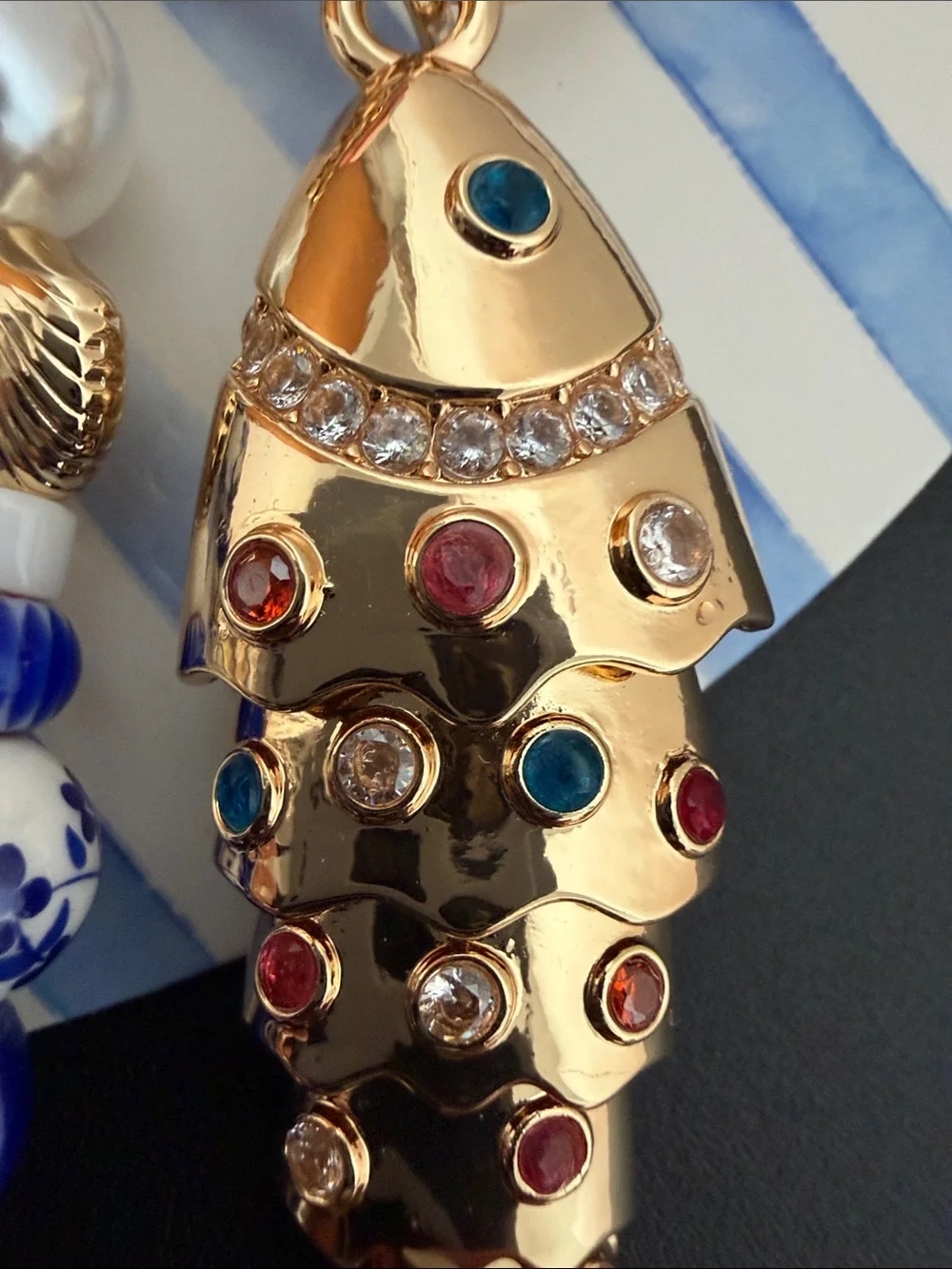 Piper K | Ceramic Cubic Zirconia Fish (Moves) Bag Charm 🐟